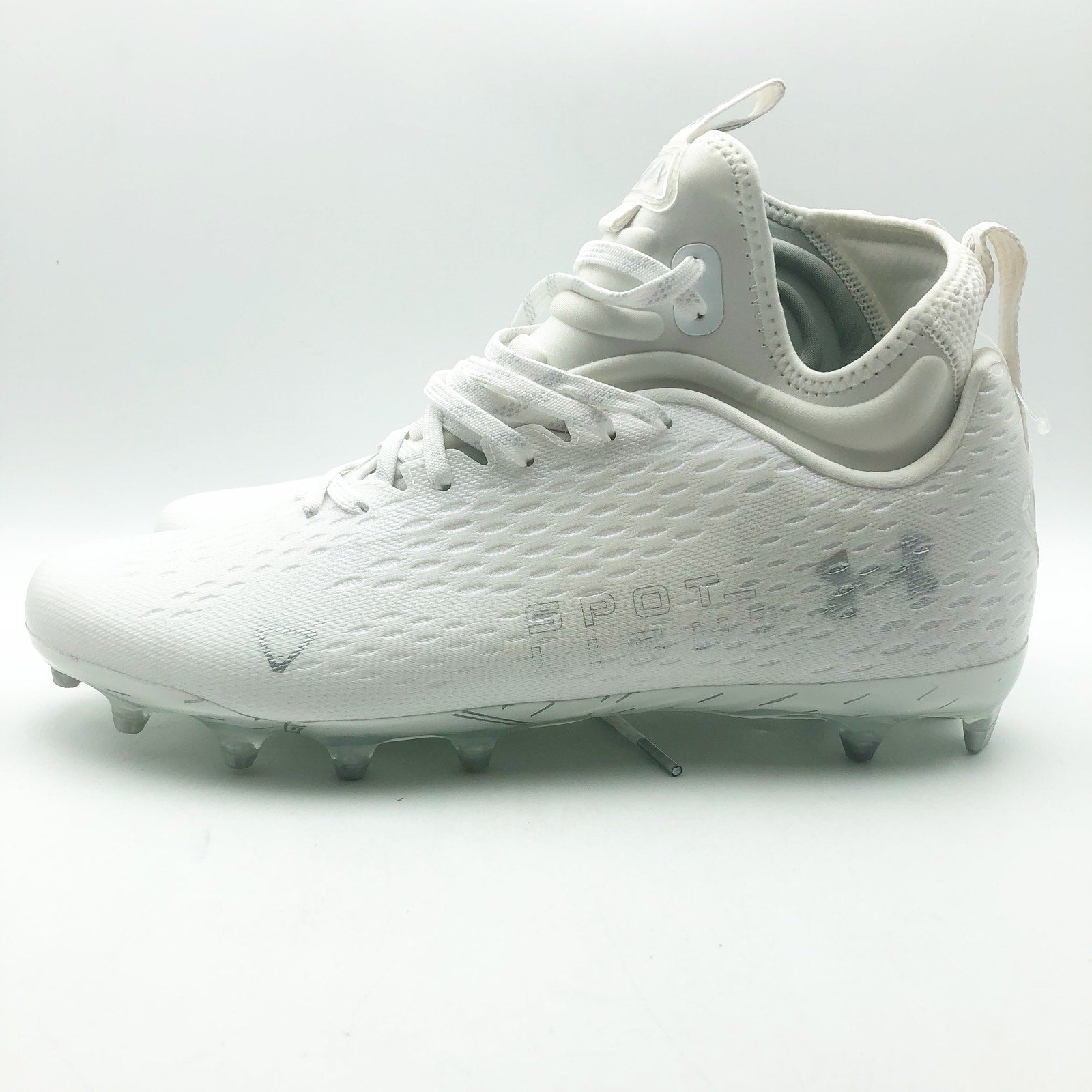 Under Armour Mens Spotlight Lux MC 2.0 Football Cleats Size 8 White Silver NWOB