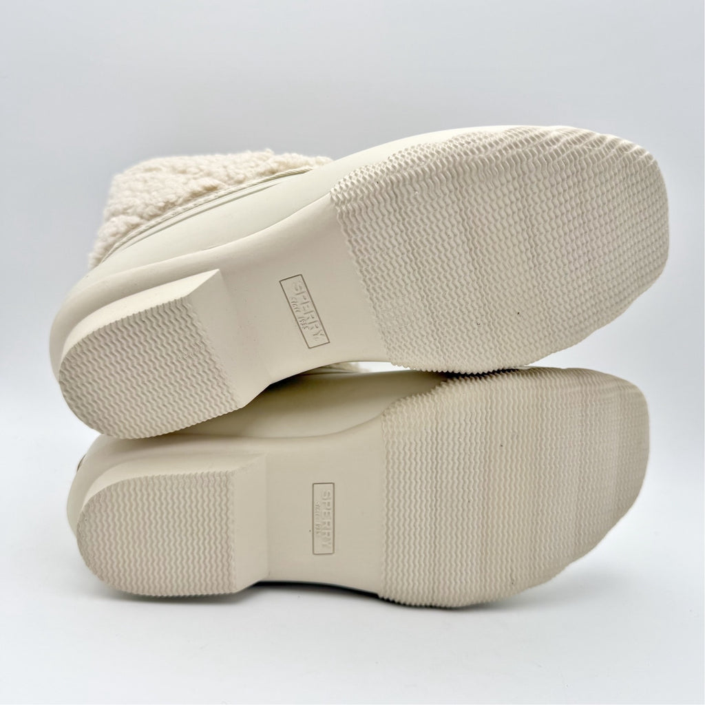 Sperry Womens Saltwater Ankle Booties US 7 EU 37.5 White Sherpa NIB