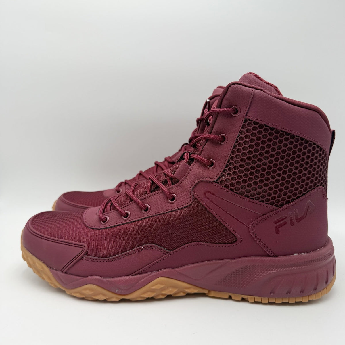 FILA Mens Chastizer Boots Size 11.5 EU 45 Red Tawn Gum Leather NIB