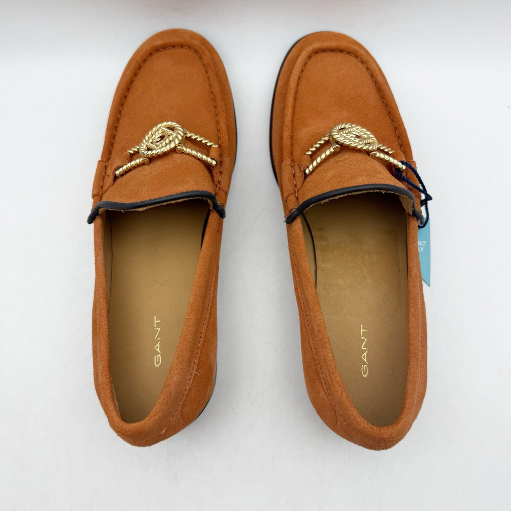 Gant Womens Kennedii Loafers EU 37 US 6 Golden Orange Brown Suede NWOB