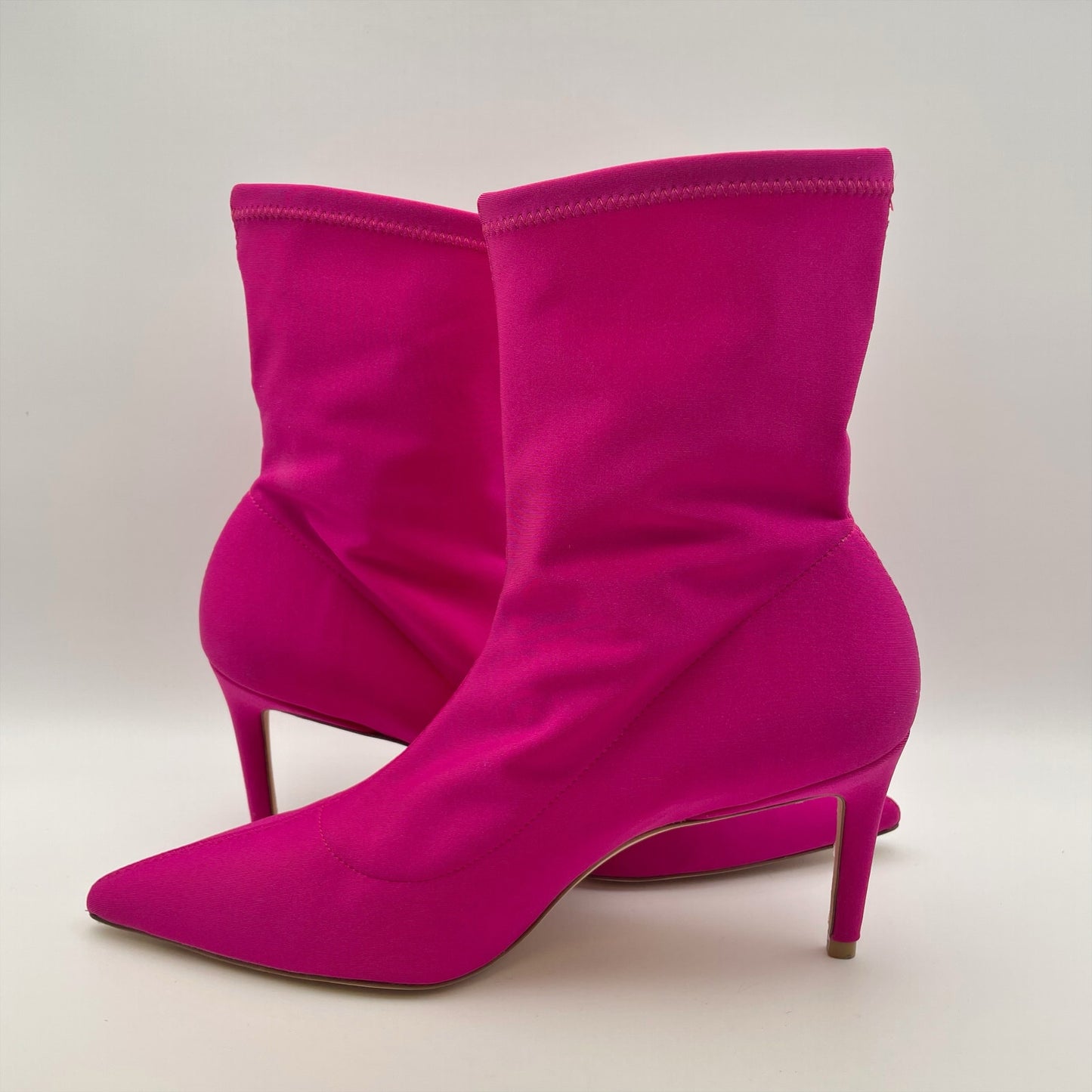 Stuart Weitzman Womens Stuart 75 Stretch Bootie US 8 Pink Magenta EUC