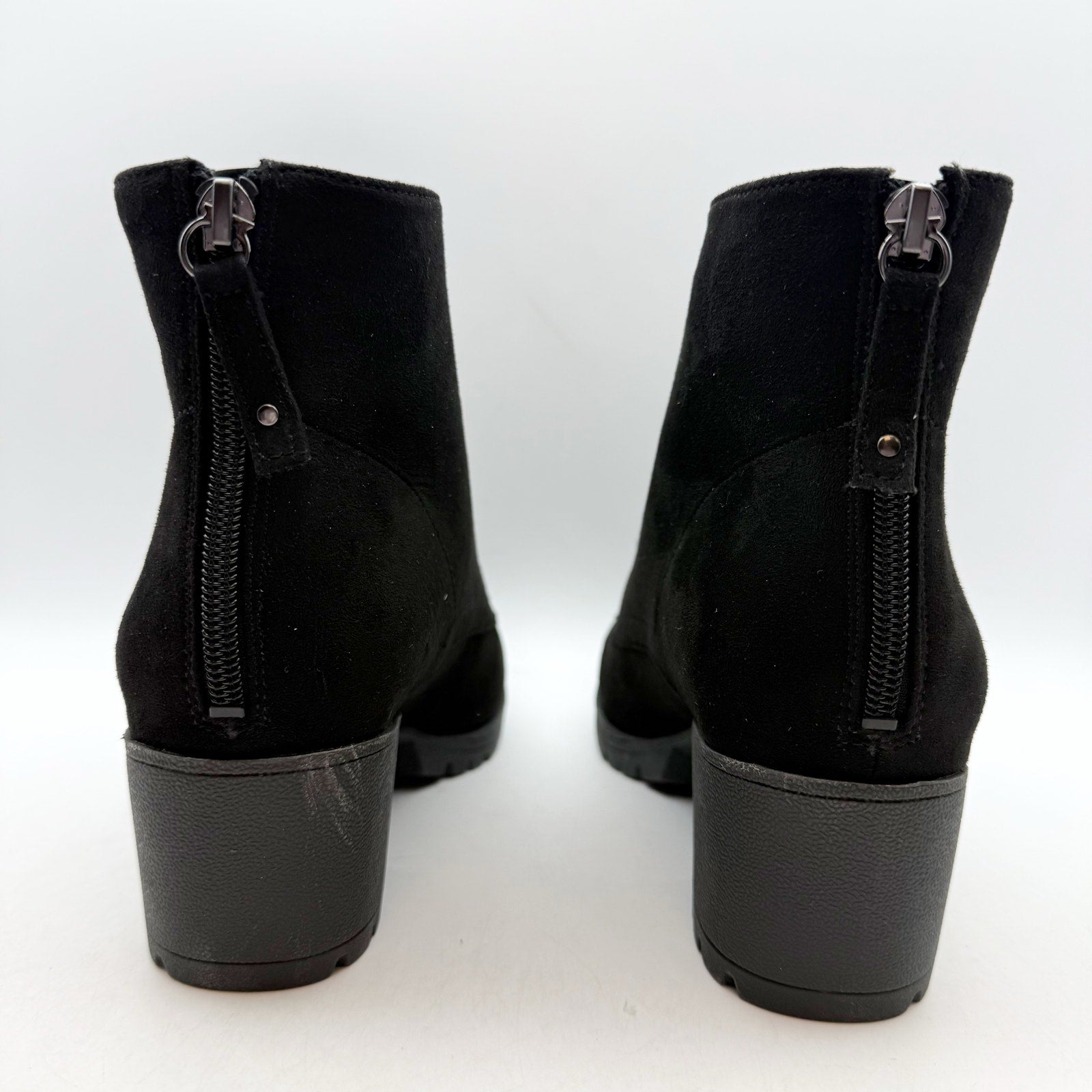 Dr. Scholl's Womens Laurence Heel Booties US 8 M Black Microsuede NIB