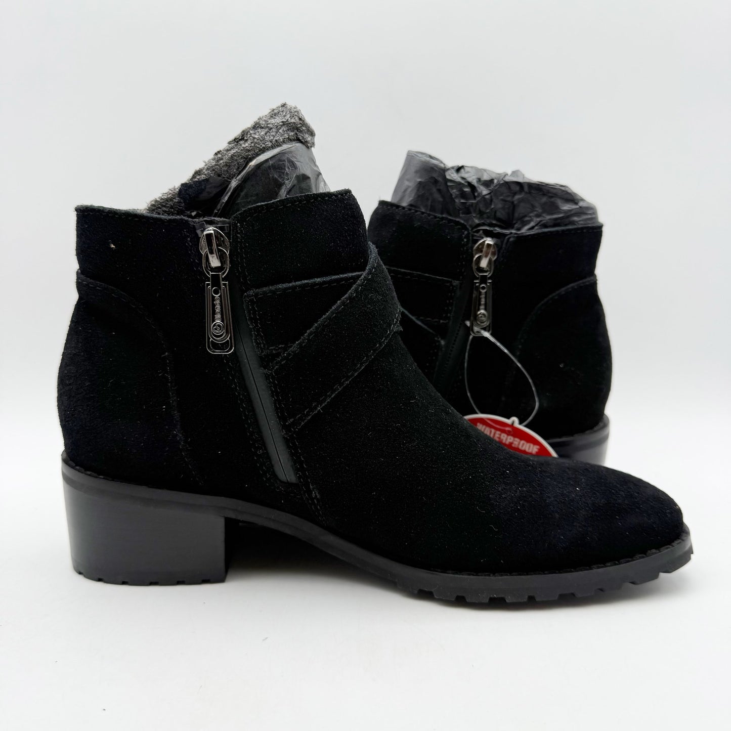 Blondo Womens Sway Ankle Booties US 6.5 M Black Suede Waterproof NWOB