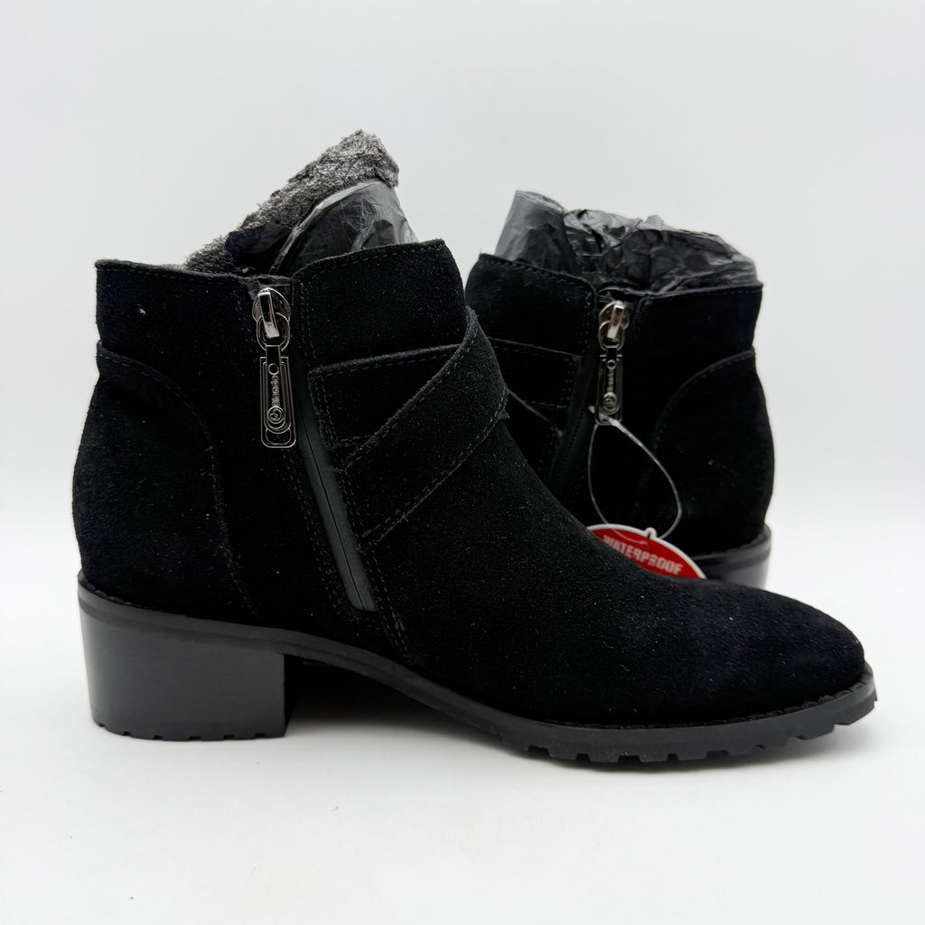 Blondo Womens Sway Ankle Booties Size 6.5 M Black Suede Waterproof NWOB