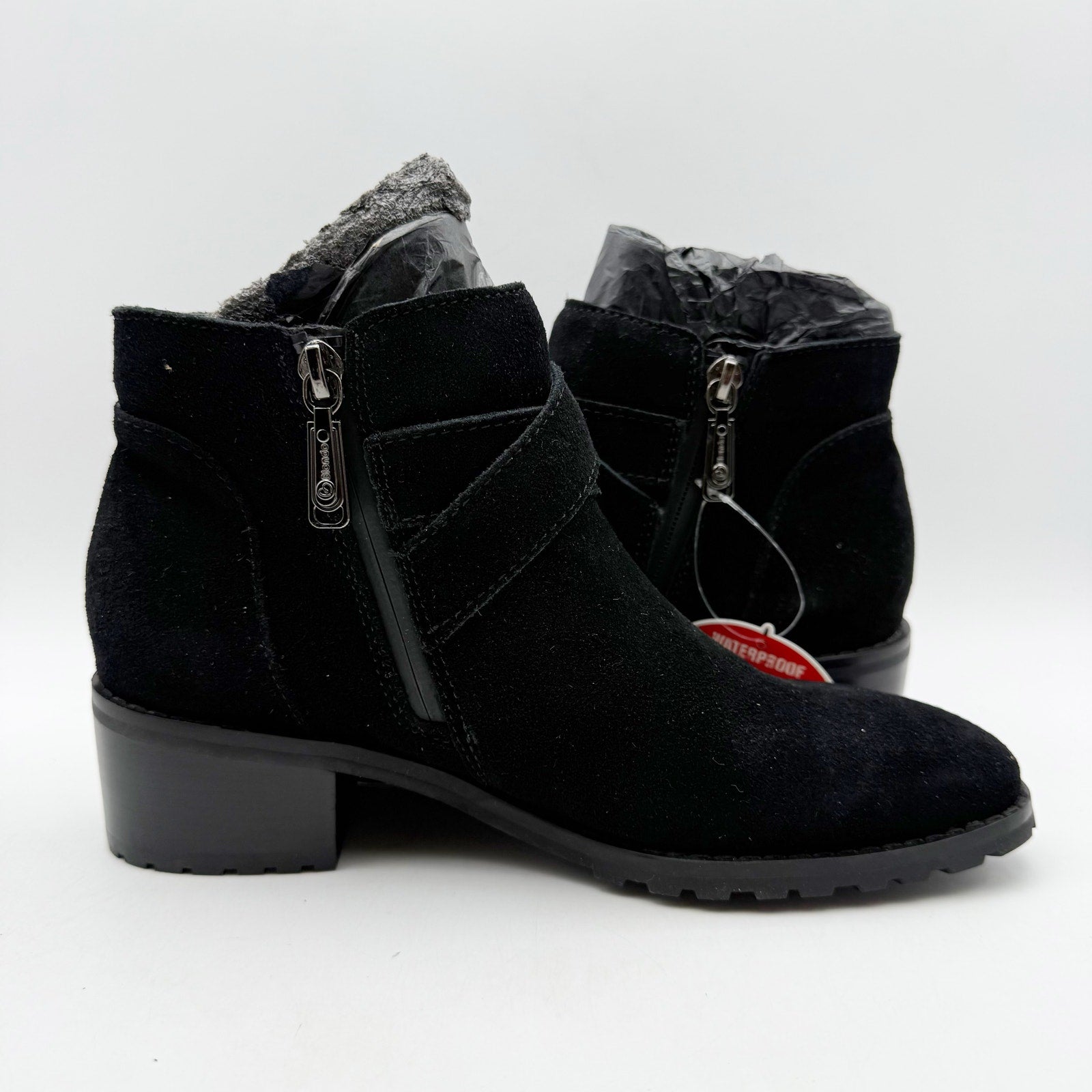 Blondo Womens Sway Ankle Booties Size 6.5 M Black Suede Waterproof NWOB