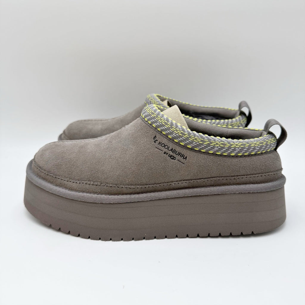 Koolaburra UGG Womens Burree Platform Slippers Size 6 Grey Cloud Suede NWOB