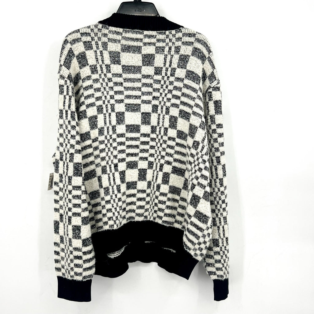 Corridor Mens Optic Alpaca Cardigan XL Black Check Print Sweater NH809 NWT