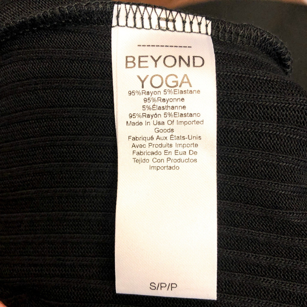 BEYOND YOGA Women's Jetsetter Wide Leg Jumpsuit Small Black Rib V Neck NWT