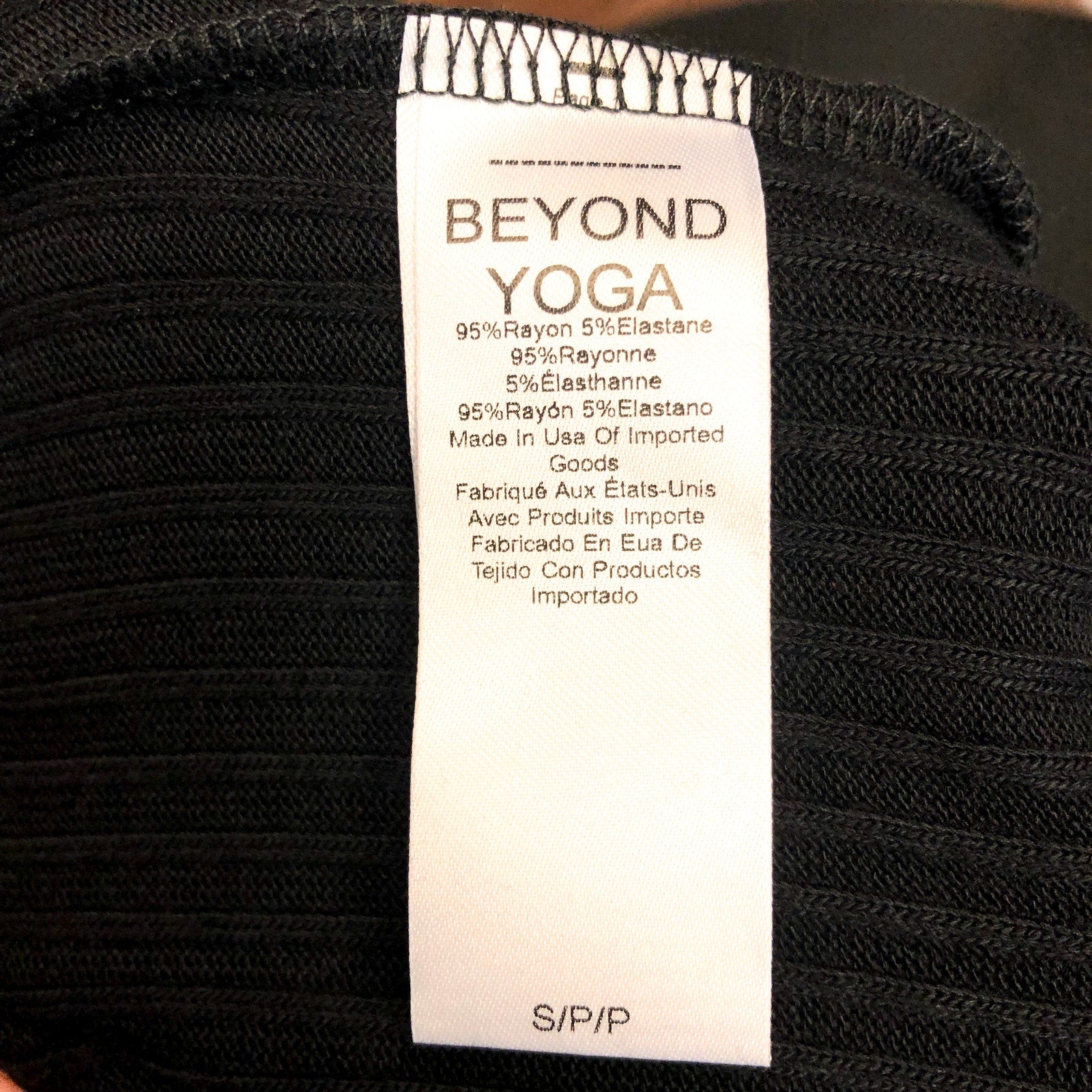 BEYOND YOGA Women's Jetsetter Wide Leg Jumpsuit Small Black Rib V Neck NWT