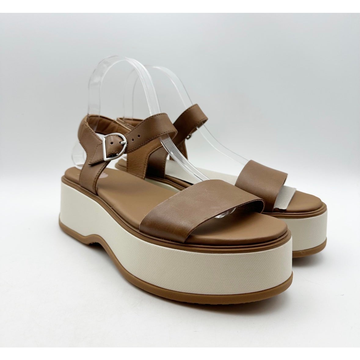 SOREL Womens Dayspring Platform Sandals Size 8.5 EU 39.5 Brown Leather NWOB