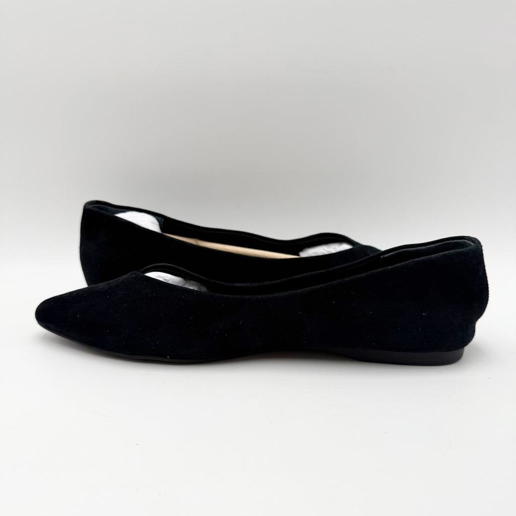 Birdies Womens The Goldfinch 15 Ballet Flat Size 7 Black Suede Pointed Toe NWOB