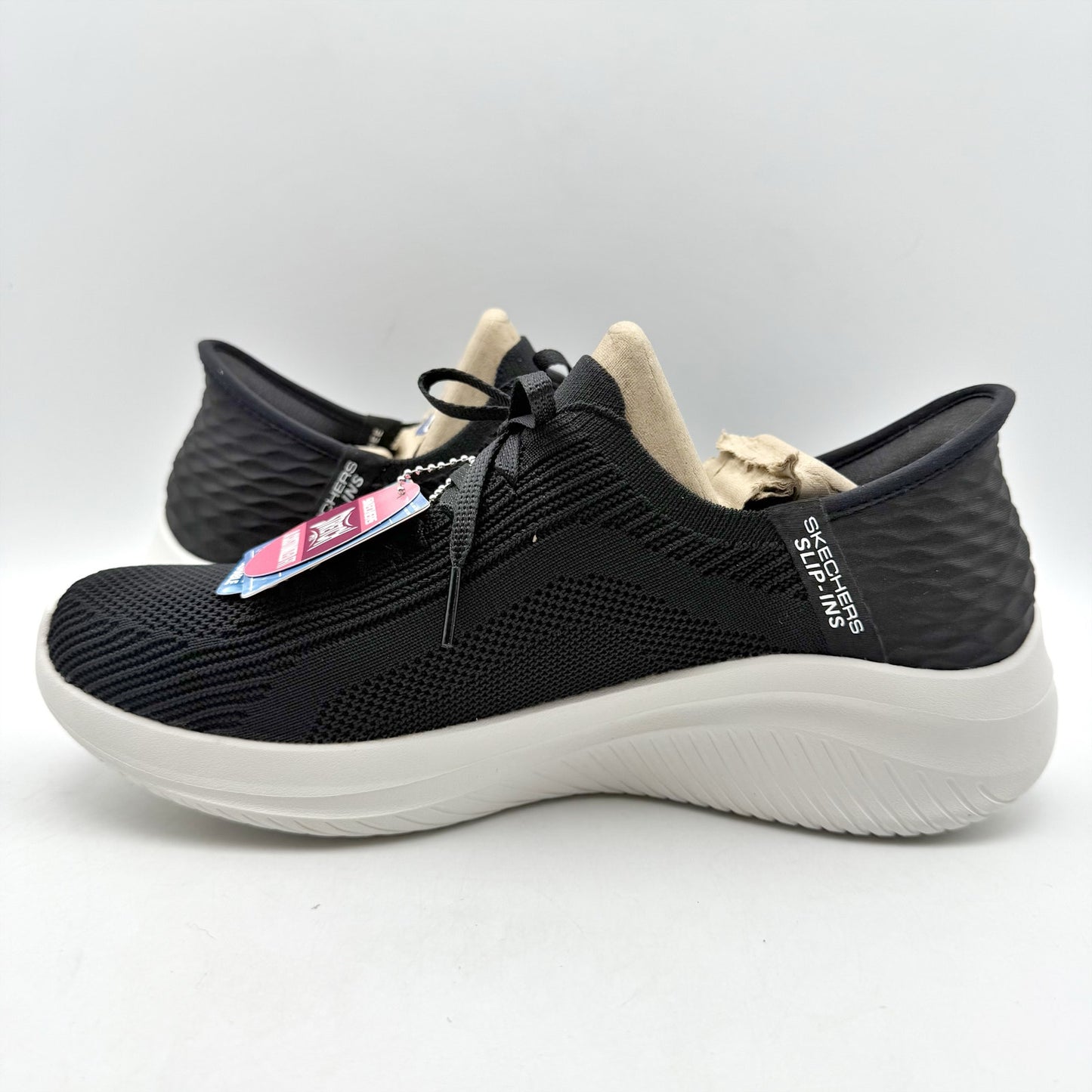 Skechers Womens Ultra Flex 3.0 Slip In Sneakers US 9 Black White Athletic NIB