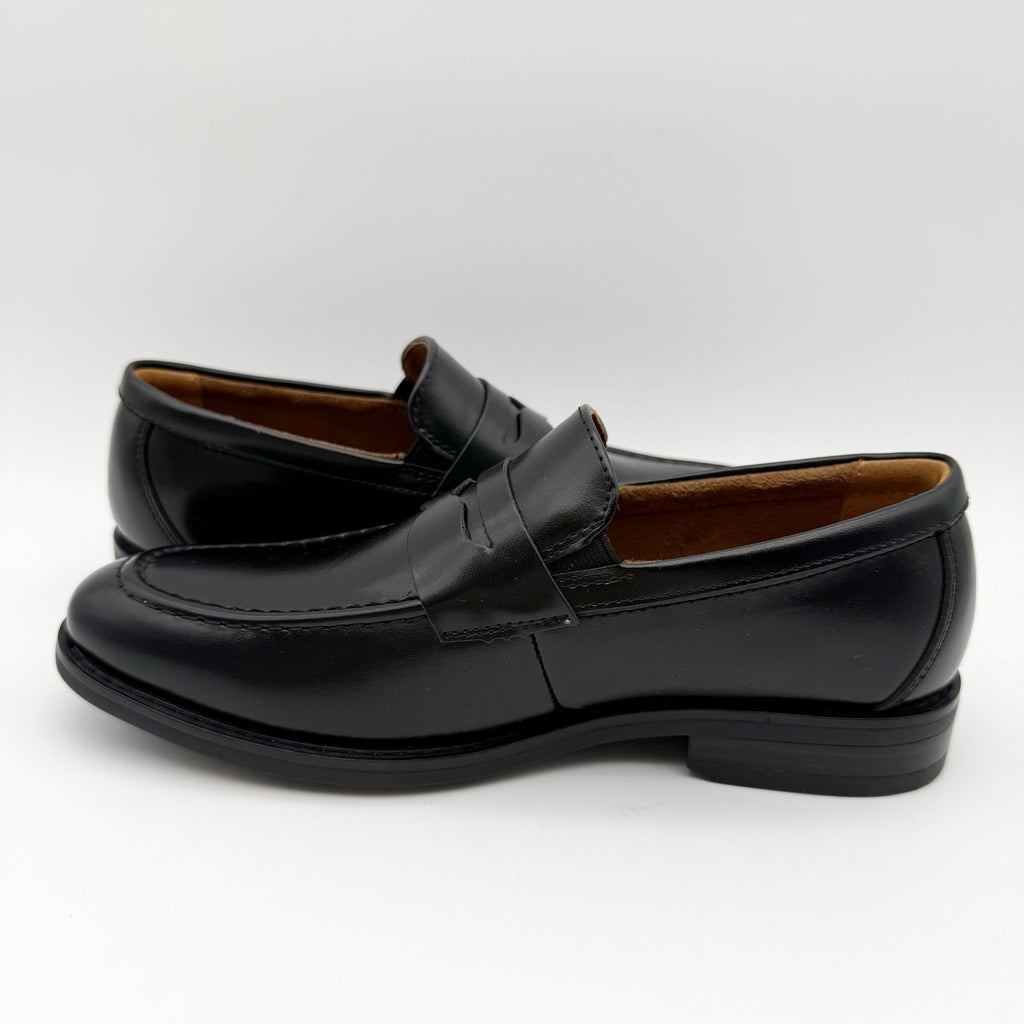 Florsheim Kids Boys Rucci Moc Toe Penny Loafers US 1.5 M Black Leather NIB
