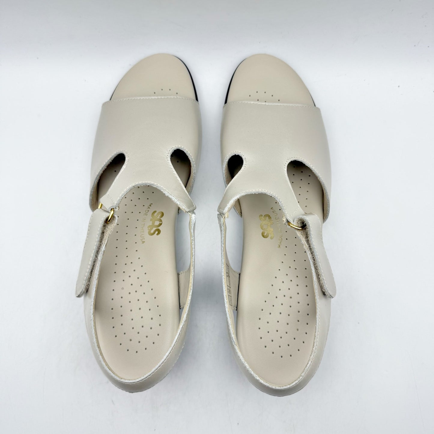SAS Womens Suntimer Heeled Sandal US 11 Narrow Cream Leather NIB