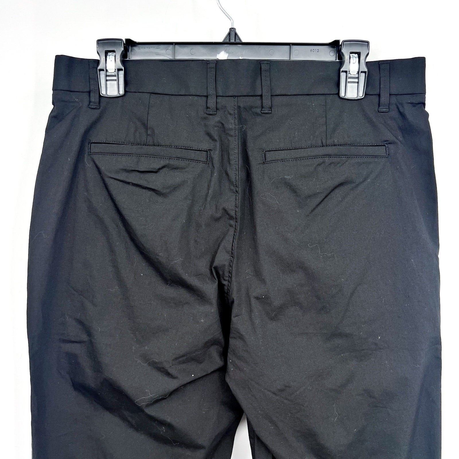 EVERLANE Mens The Air Chino Pants 32x30 Black Stretch Cotton Poplin Slim Fit NWT