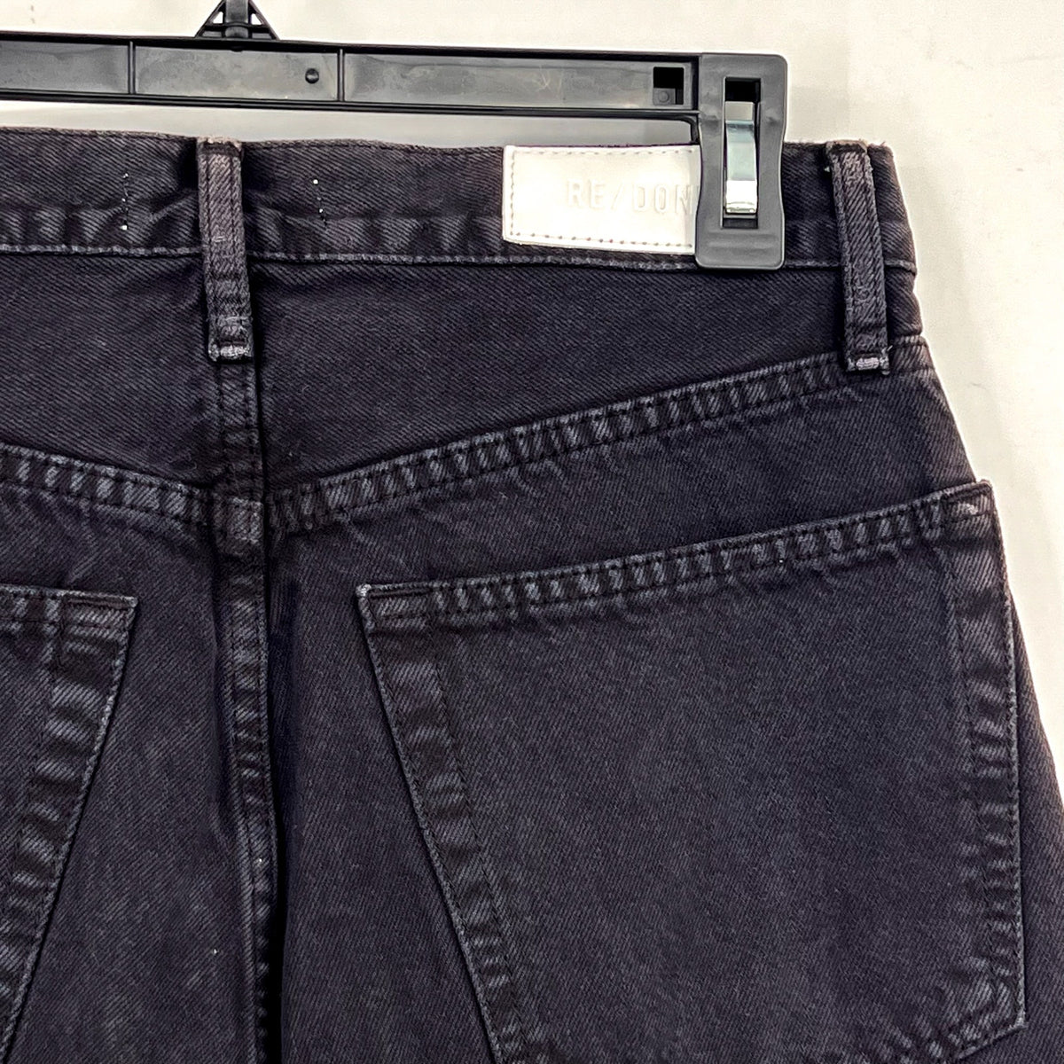 RE/DONE Women's 90s Rigid Low Slung Jeans Size 26 Washed Black Cotton NWT