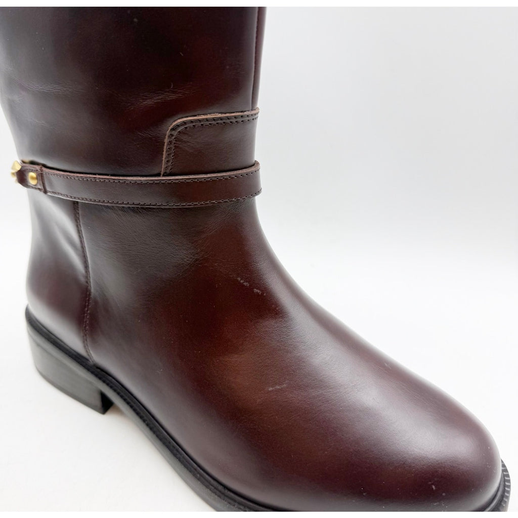 Vince Camuto Adria Knee High Boots 8.5 Wide XW Calf Brown Mahogany NIB