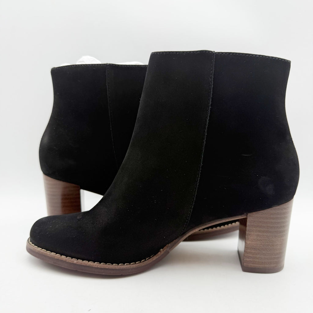 Marc Joseph New York Womens Grand Central Ankle Booties Size 7 Black Nubuck NWOB