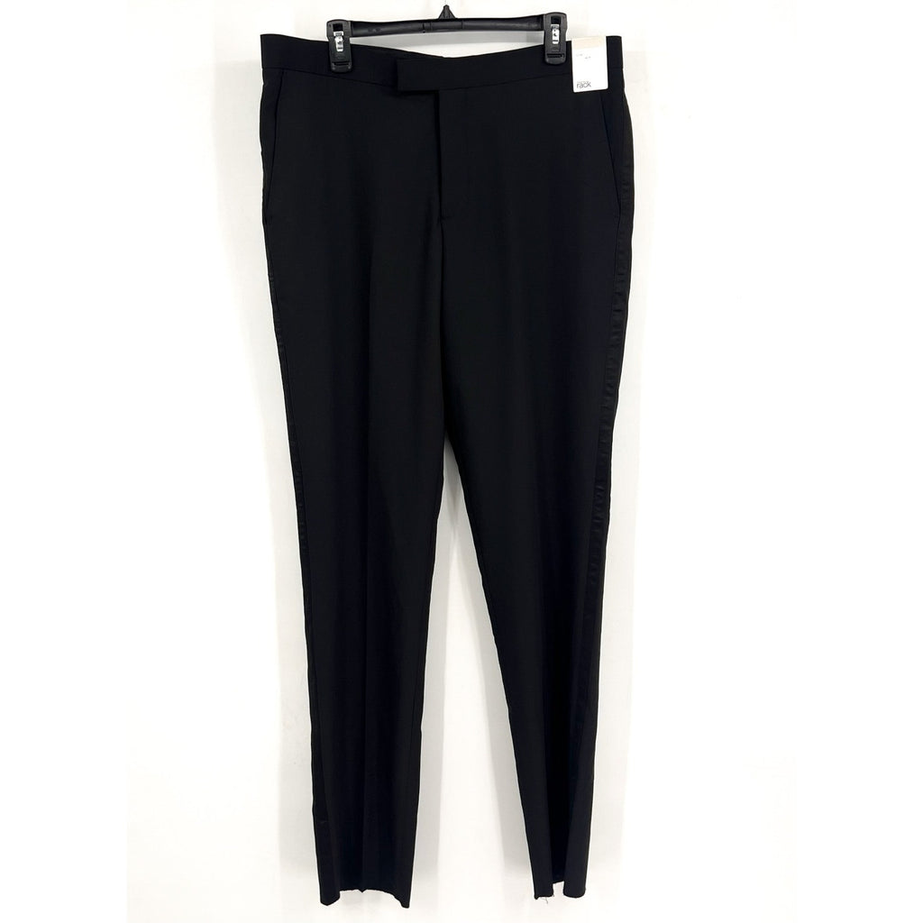 NORDSTROM RACK Men's Straight Leg Dress Pants 36R Black Flat Front Trim Fit NWT