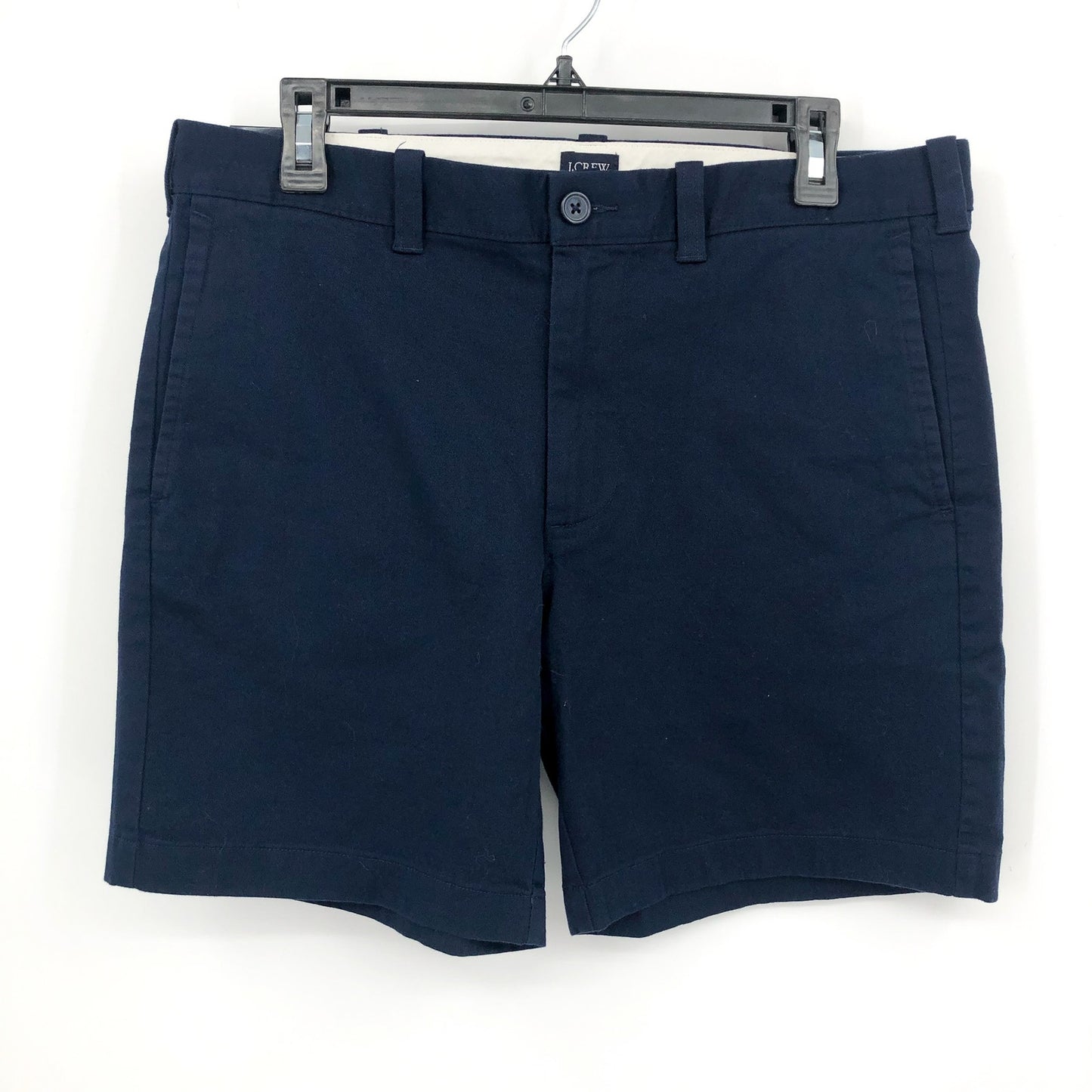 J.CREW Mens Flex Chino Short Size 33 Navy Blue Twill 7" Inseam LO923 NWT