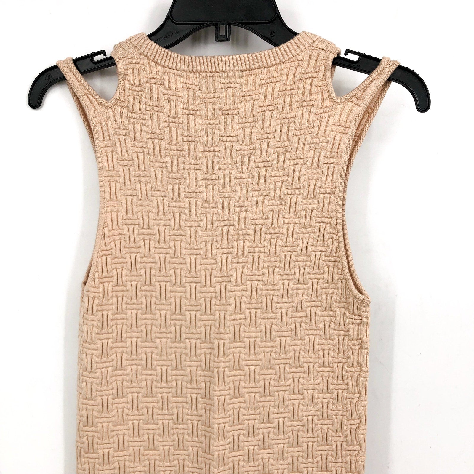 MONROW Women's Supersoft Sweater Knit Tank Midi Dress Small Cream Sleeveless NWT