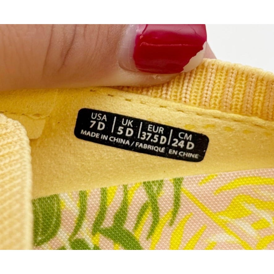 Spenco Womens Blissful Casual Shoes Size 7 Wide Sundress Yellow Slip On Mule NIB