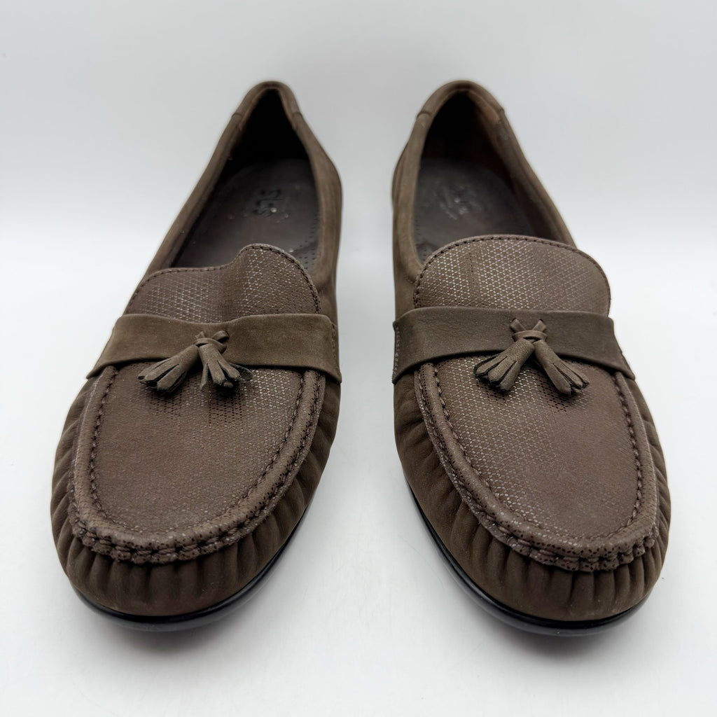 SAS Womens Taylor Wedge Loafers Size 12 M EU 42.5 Brown Leather NIB