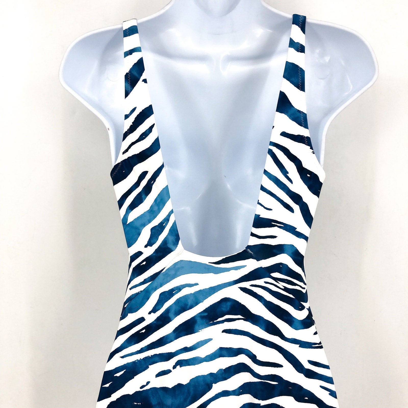 TOMMY BAHAMA Zan Zebra One-Piece Swimsuit Size 6 Banff Blue Palm Modern NWT
