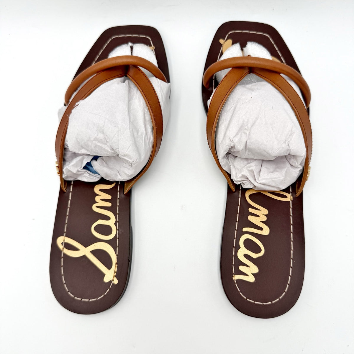Sam Edelman Womens Abbey Flat Sandals Size 8 EU 38 Brown Leather NIB