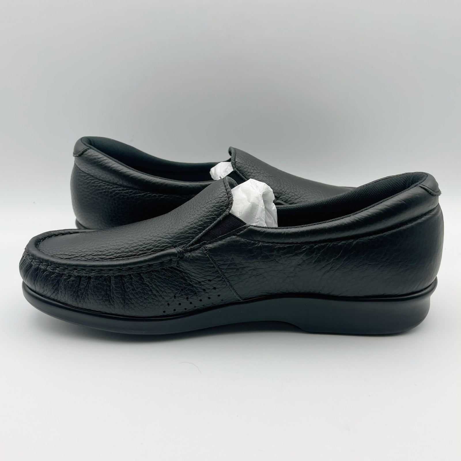 SAS Womens Twin Slip On Walking Shoes US 9.5 M EU 40-41 Black Leather NIB