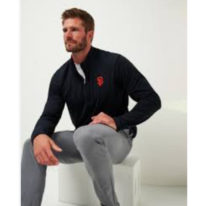 TRAVIS MATHEW Mens San Francisco Giants The Heater Quarter-Zip Medium Black NWT