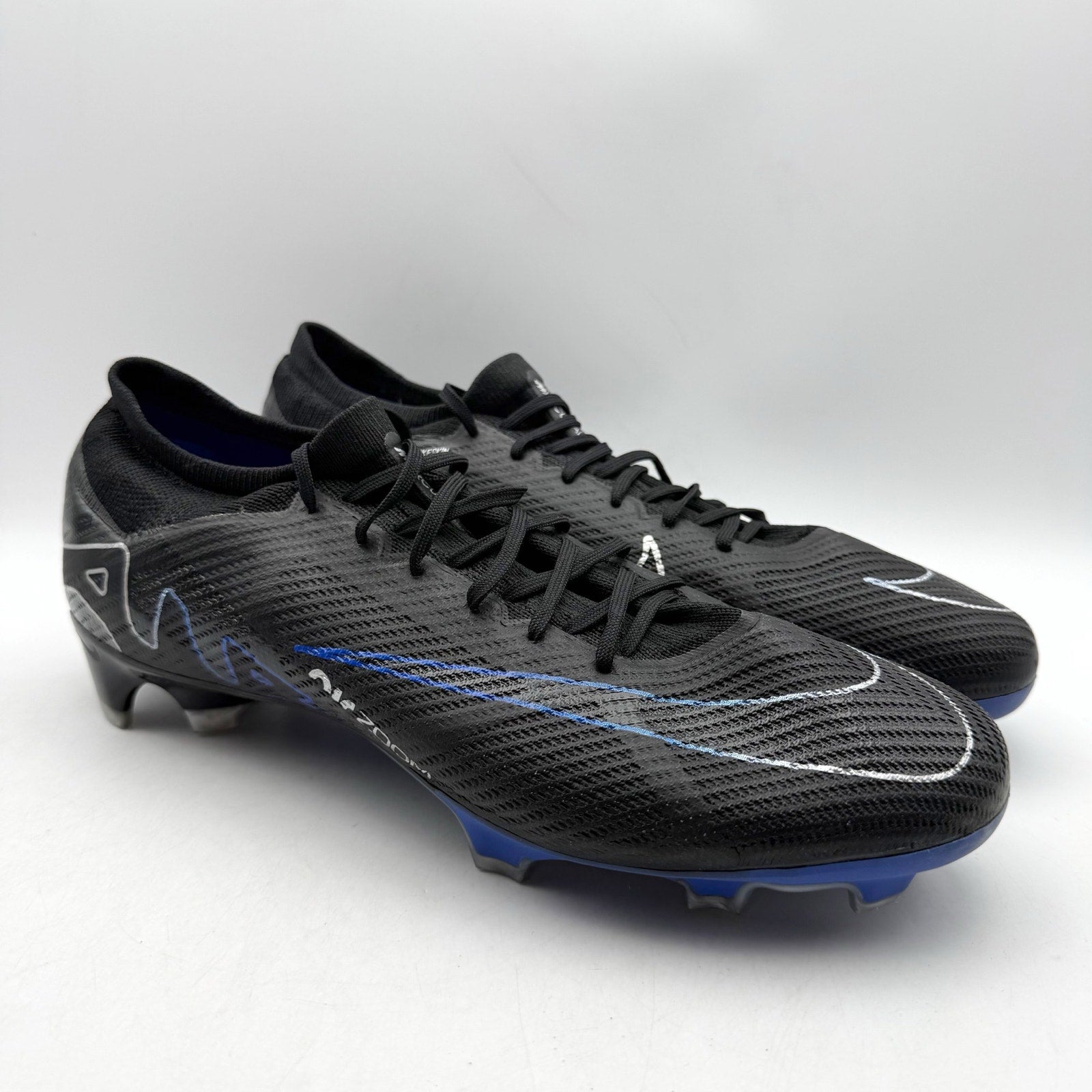 Nike Mens Zoom Mercurial Vapor 15 Pro FG Soccer Cleats US 12 Black Blue NWOB