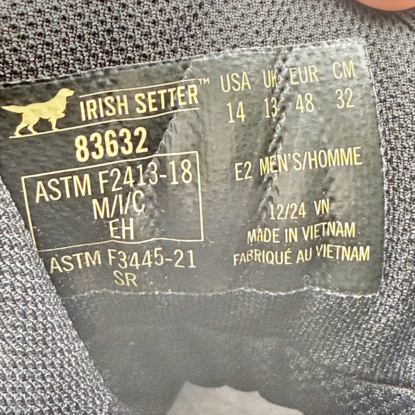 Irish Setter Mens Wingshooter 6" Work Boot 14 Wide Brown WP Composite Toe EH NIB