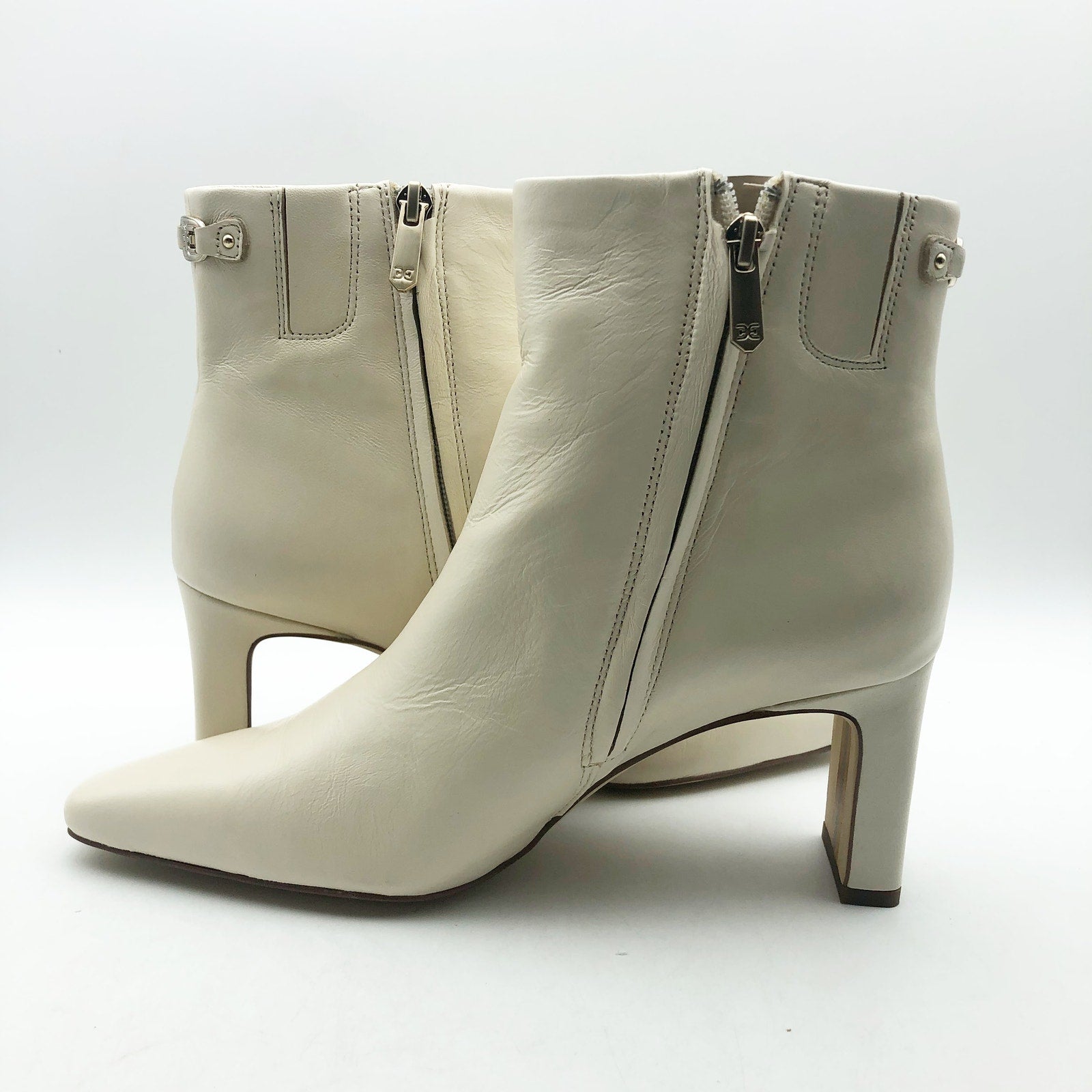 Sam Edelman Womens Saige 2 Ankle Boots US 7.5 M EU 38 White Cream Leather NWOB