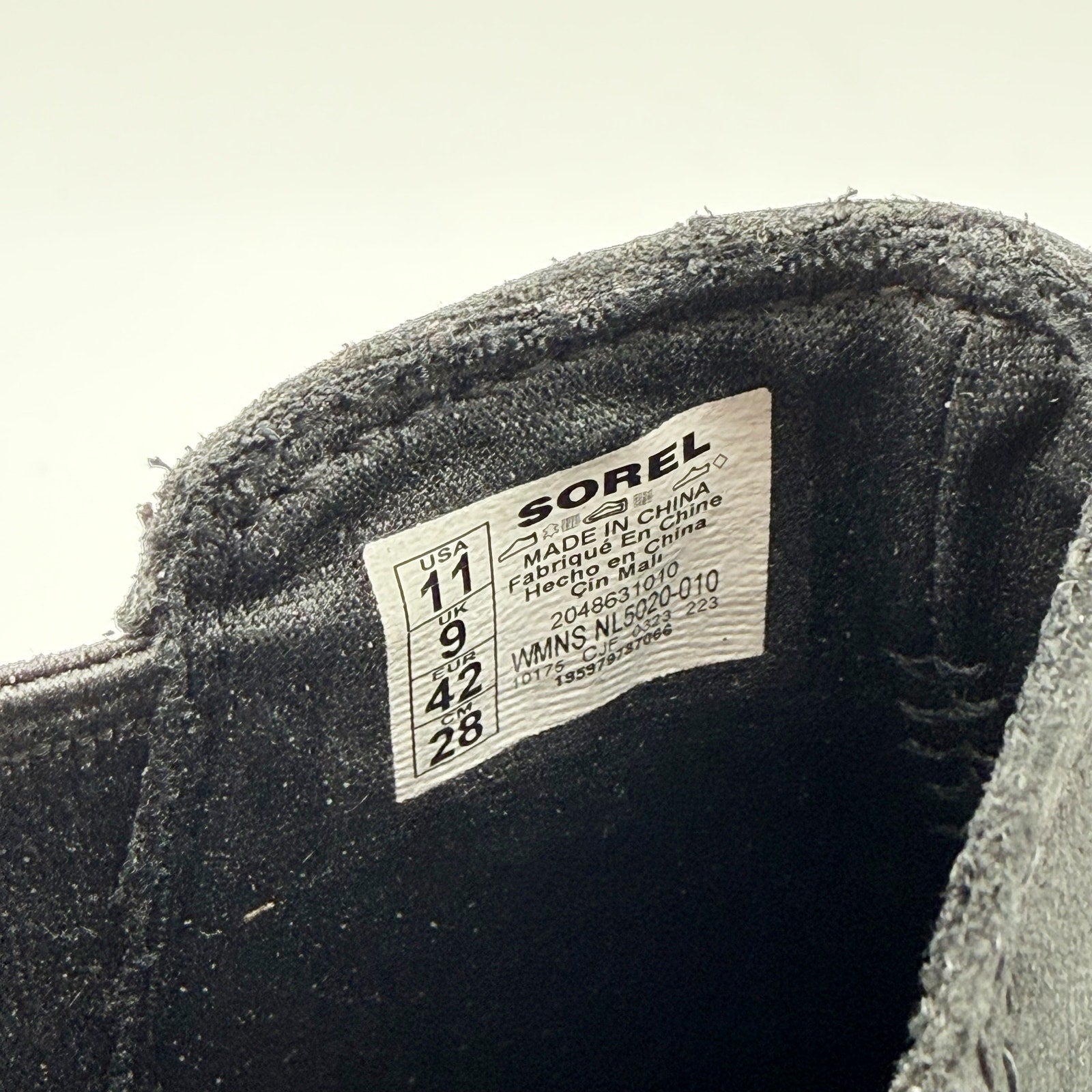 Sorel Womens Evie ll Chelsea Ankle Bootie US 11 EU 42 Black Suede Waterproof NIB