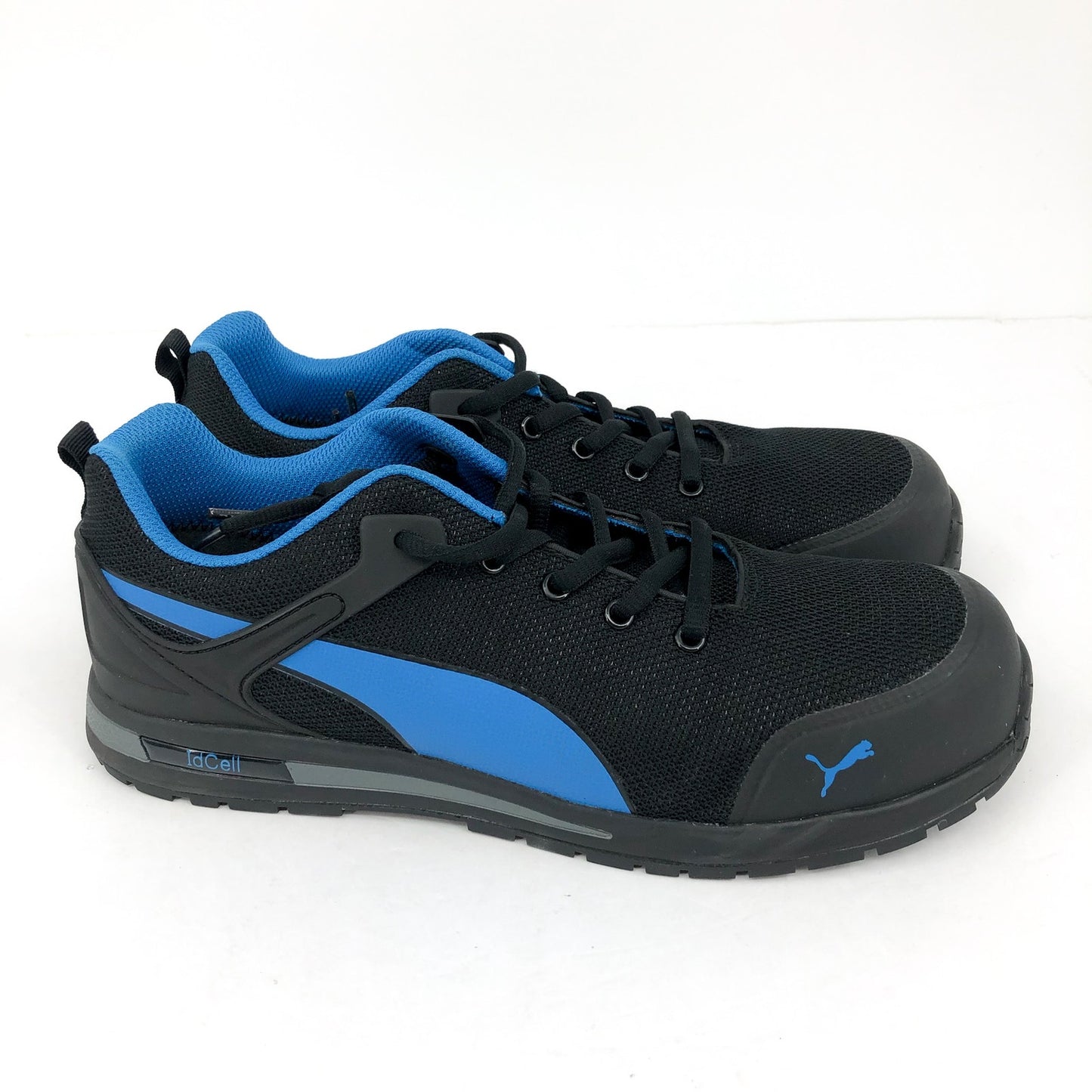 PUMA SAFETY Mens Levity Knit Low Work Shoes 10.5 Black Blue Comp Toe SR EH NIB