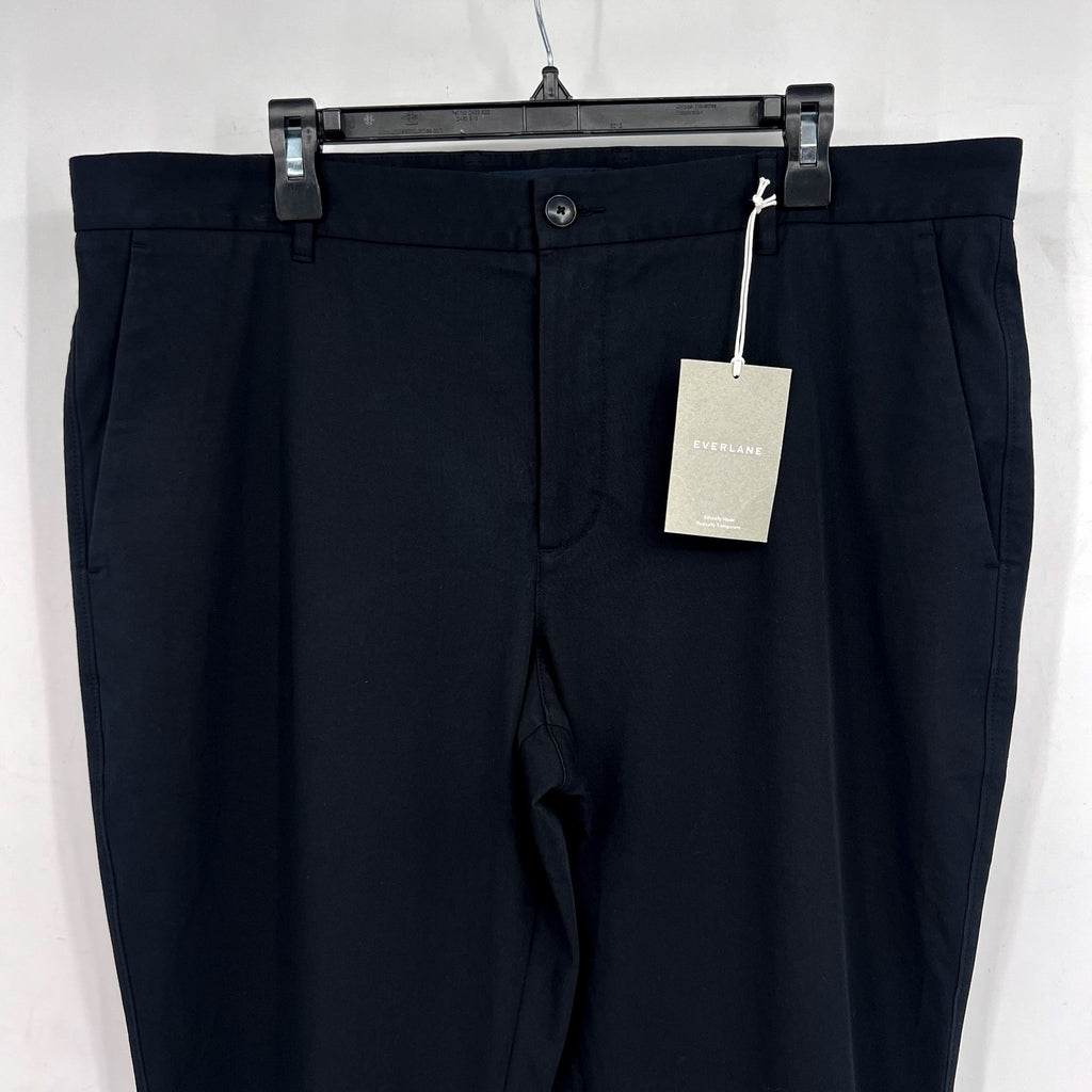 EVERLANE Uniform Mens Performance Chino Pants 38x28 Black Athletic Fit NWT