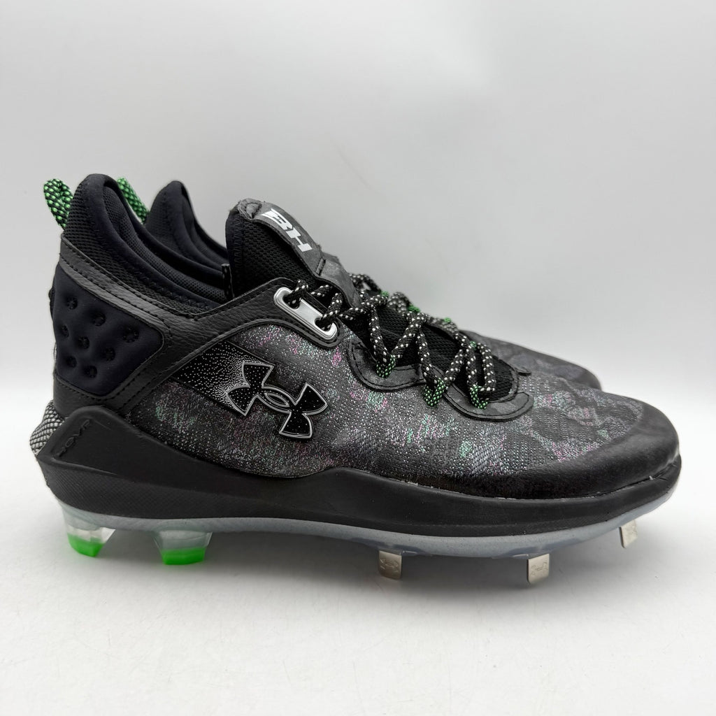 Under Armour Mens Harper 8 Low ST Metal Baseball Cleats US 6.5 Black Green NWOB