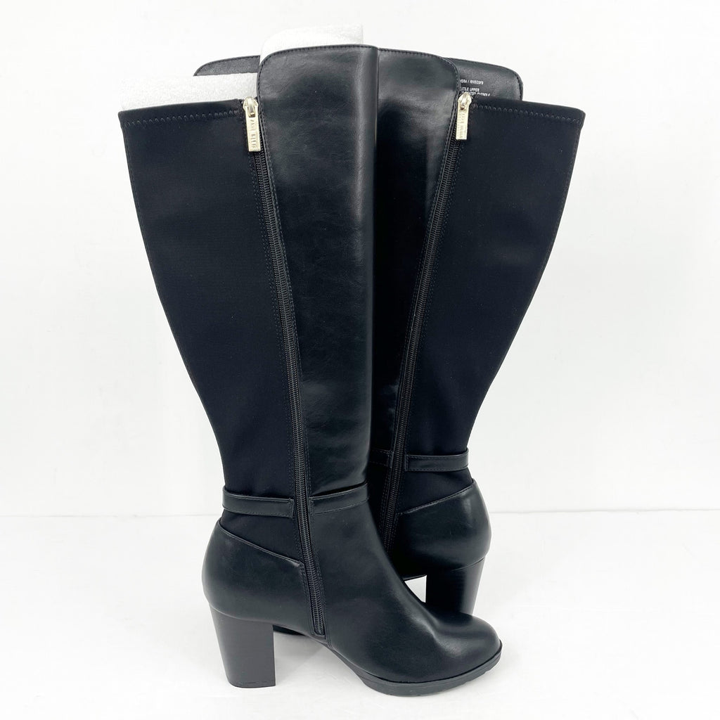 Anne Klein Womens Rivera Knee High Boots Size 8 M EU 38 Black NIB