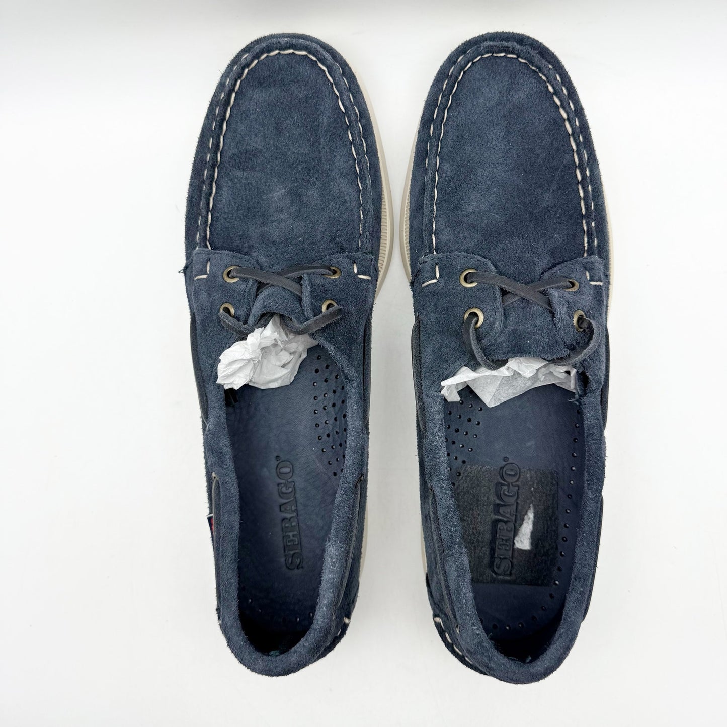 Sebago Mens Portland Roughout Loafers US 10 M Navy Suede Lace Up NWOB