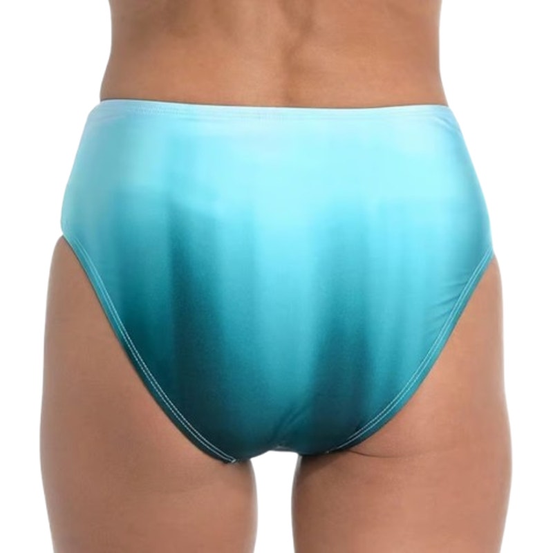 LA BLANCA Womens Ombre Bikini Bottom Size 16 Turquoise Blue V Cut High Waist NWT