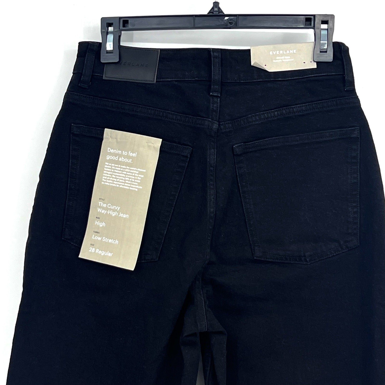 EVERLANE Women's The Curvy Way High Jeans 28x27 US 6 Black Organic Cotton NWT