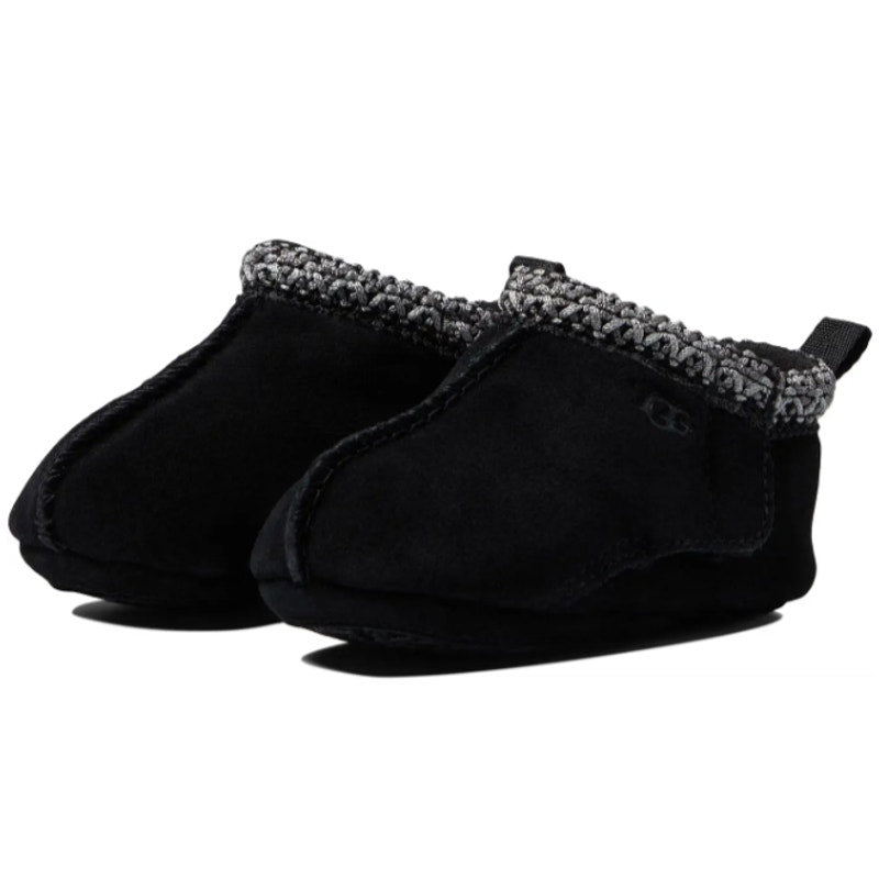 UGG Baby Tasman Slippers US 0/1 XS Black Suede NIB