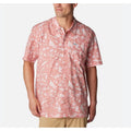 COLUMBIA Mens PFG Trollers Best Short Sleeve Shirt Small Pale Pink White NWT