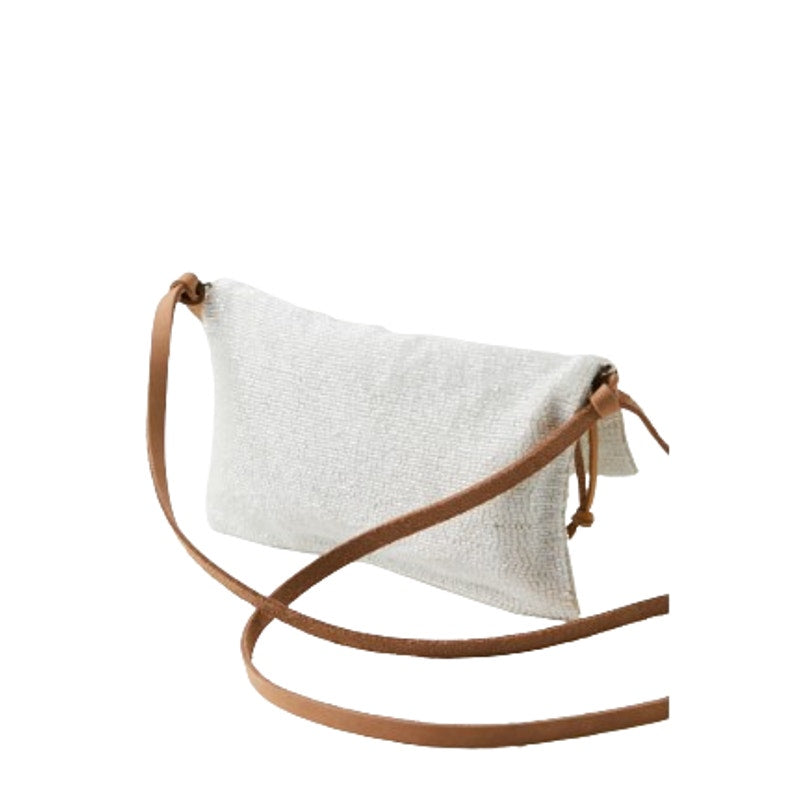 FREE PEOPLE Plus One Embellished Crossbody Bag Small White Boho Purse NWT
