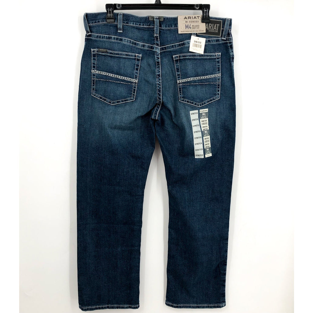 ARIAT Men's M4 Hugo Boot Cut Jeans 38x32 Medium Blue Wash Relaxed Fit NWT