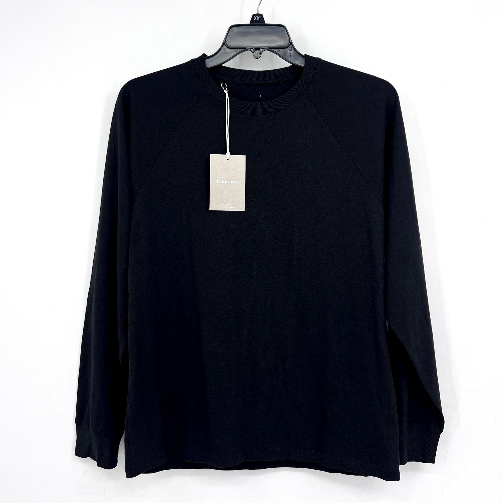 EVERLANE Men's The Premium-Weight Long-Sleeve Crew T-Shirt Medium Black NWT