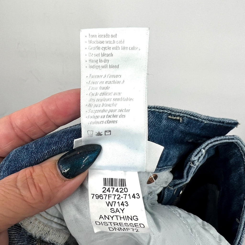 PAIGE Womens Cindy Crop Jeans Size 25 US 0 Blue Say Anything Exposed Button NWOT