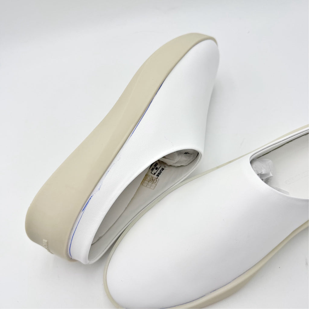 Wolf & Shepherd Cruise Mule Slip On Shoes Mens 5.5 Womens 7 White Leather NIB