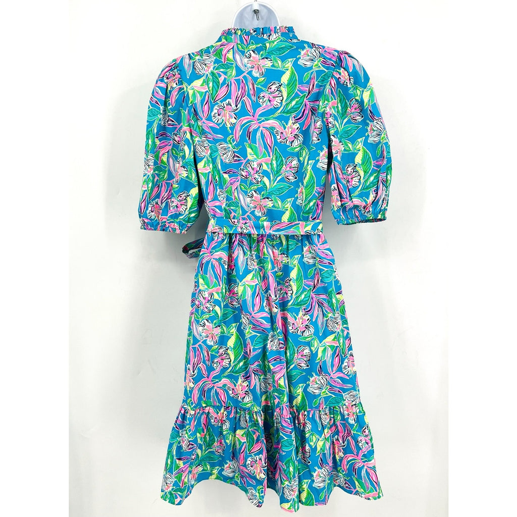 LILLY PULITZER Shona Dress Size 10 Formentera Turquoise Keep on Beleafing NWOT